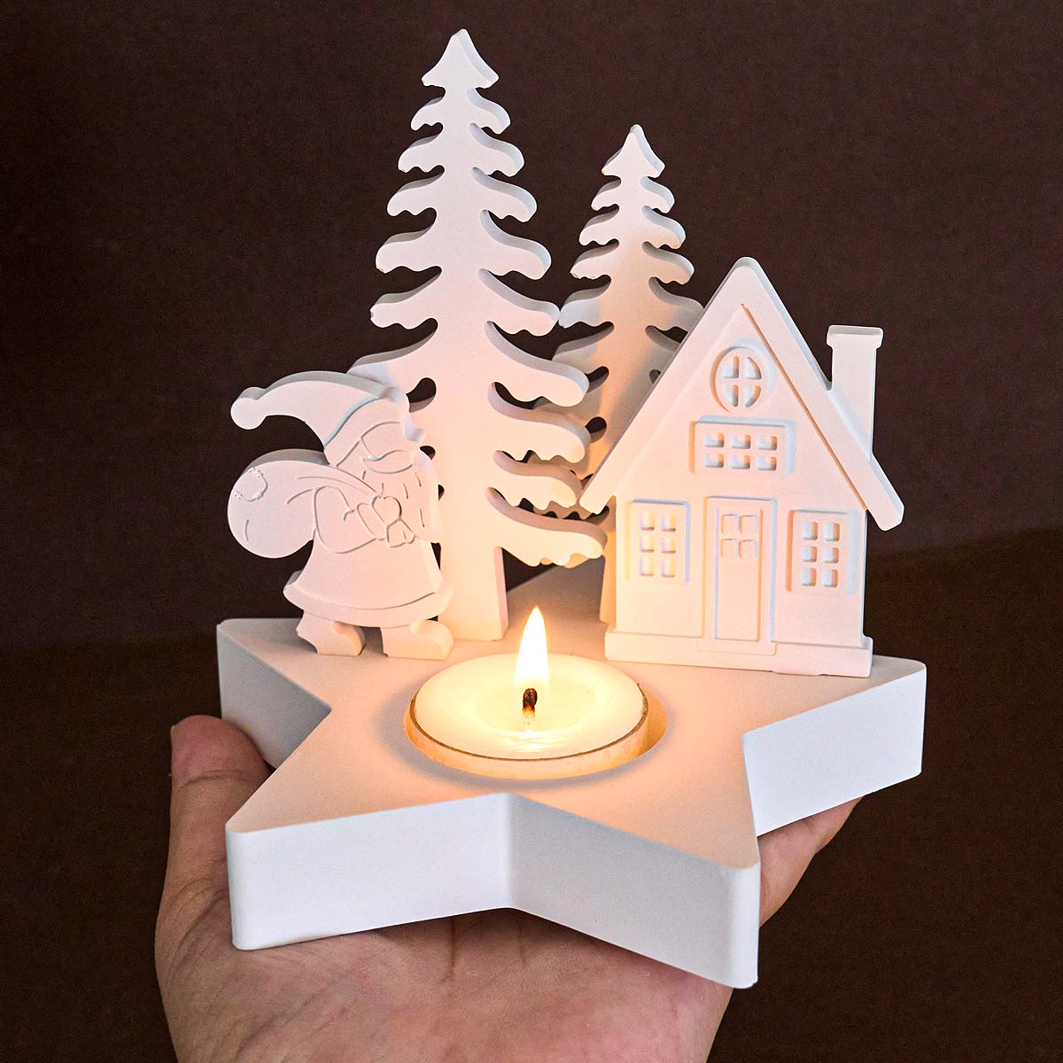 Candle Quotes - Рождественский декор, подсвечник со звездой, силиконовая