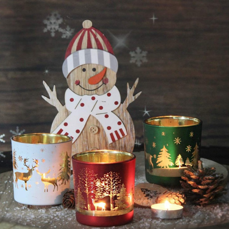Candle Supplies Glass Jars - Рождественские стеклянные сосуды для ароматических свечей,